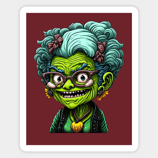 Mildred, Cute Grandma Monster Magnet by Kingrocker Clothing